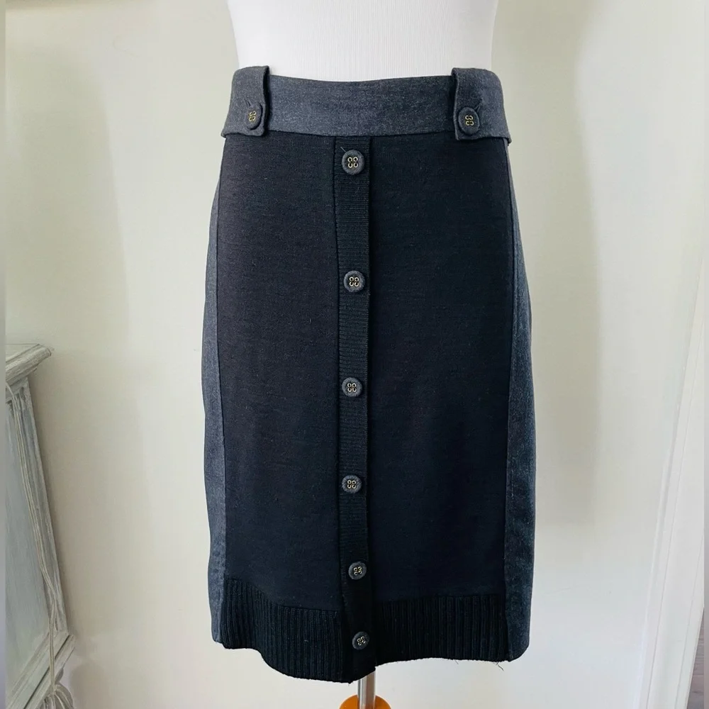 FRANKIE MORELLO MILAN SWEATER FRONT STRETCH WOOL SKIRT